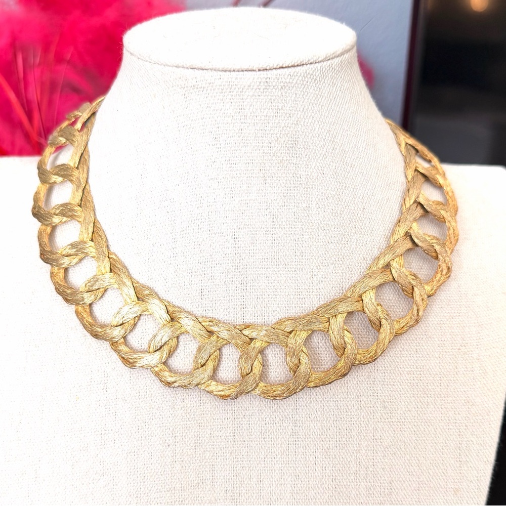 Gold Braided Grecian Link Necklace